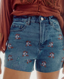 Floral Denim Short by Pieces